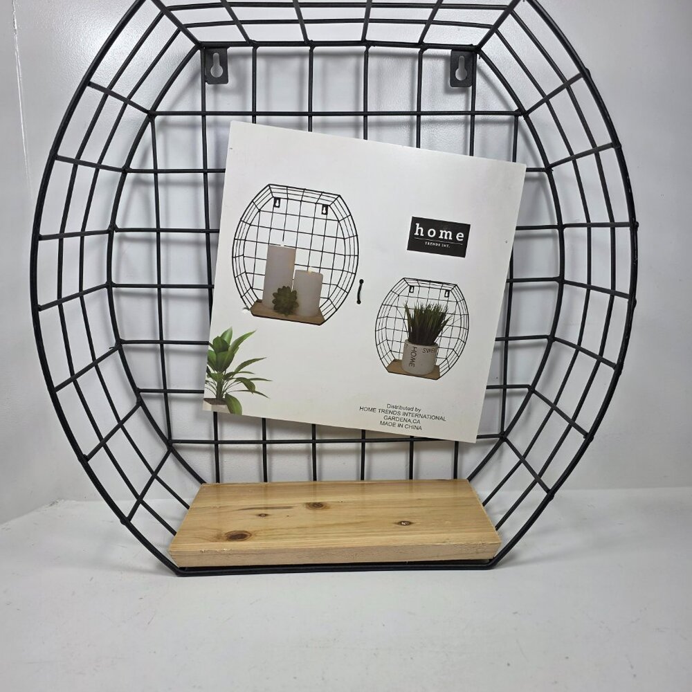 Metal and wood shelf